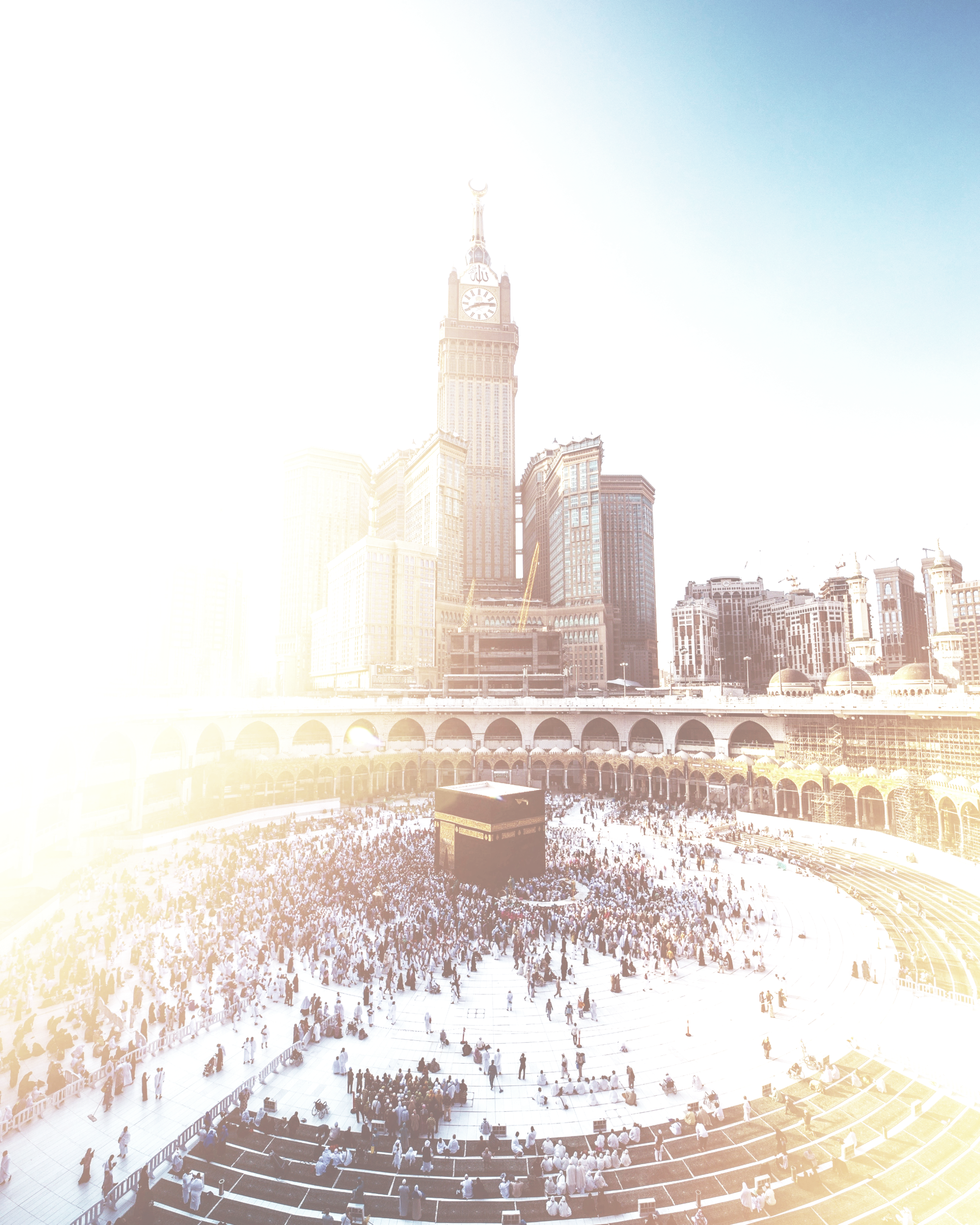 Pilgrims circumambulating the Kaaba in Masjid al-Haram